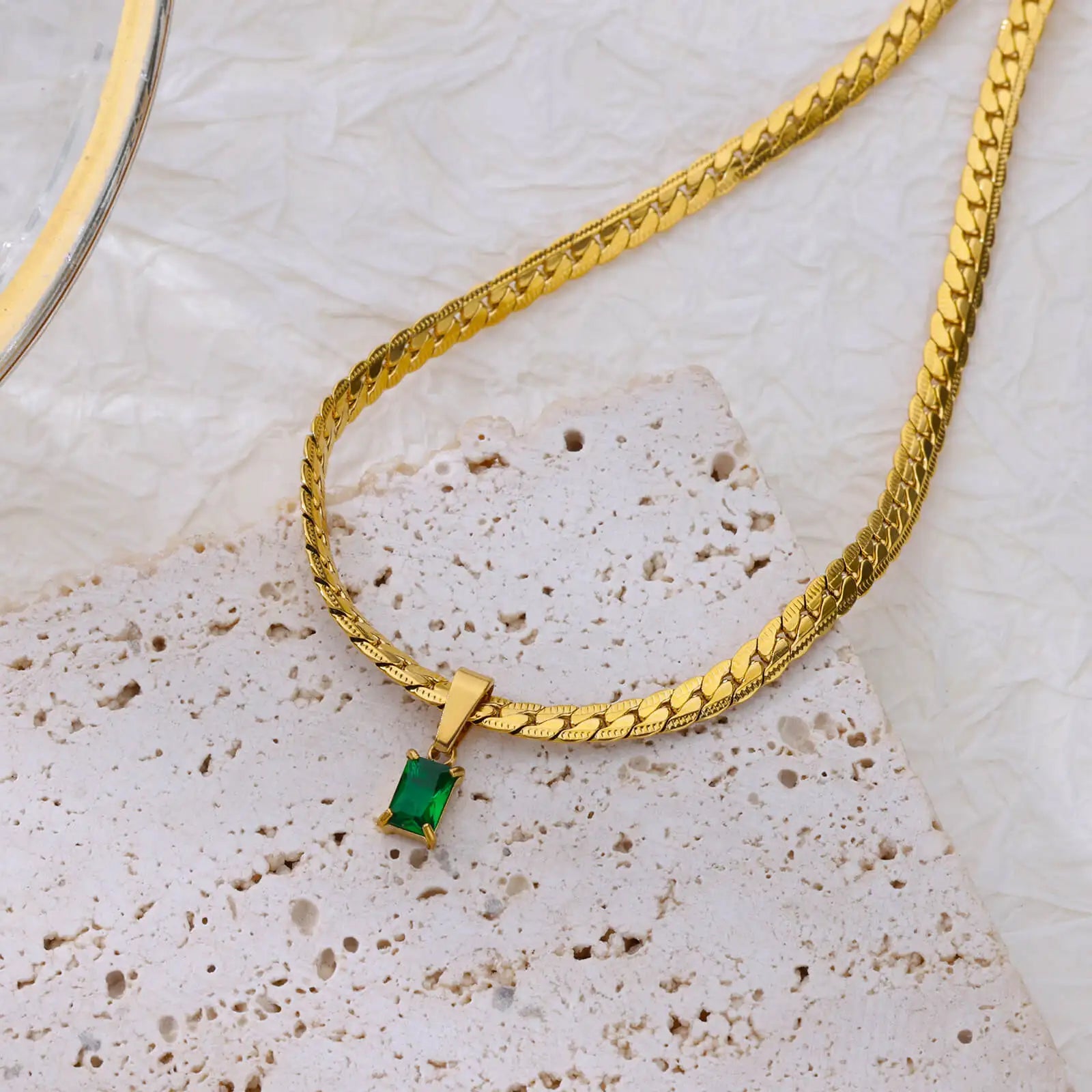 Johanna Vinatge Zircon Chain / 18K Gold Plated - Nina Kane Jewellery
