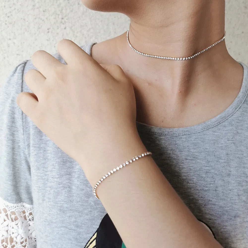 Cassie Gold Tennis Bracelet / Stainless Steel - Nina Kane Jewellery