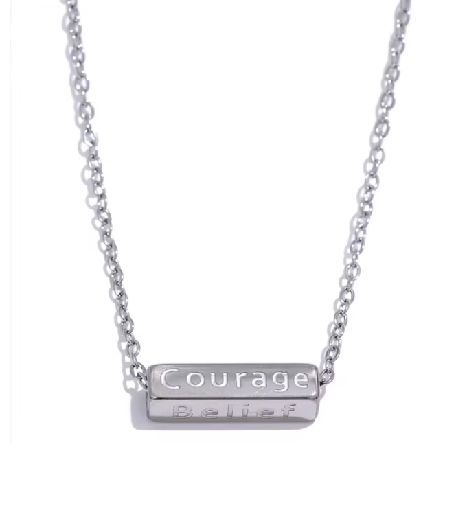 Positivity 4 Sided Bar Necklace / 18K Gold Plated - Nina Kane Jewellery