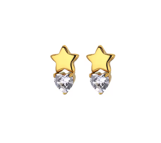 The Twinkle & Bow Studs / 18K Gold Plated - Nina Kane Jewellery
