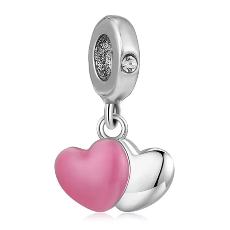 The Pink Hearts Charm / Alloy - Nina Kane Jewellery