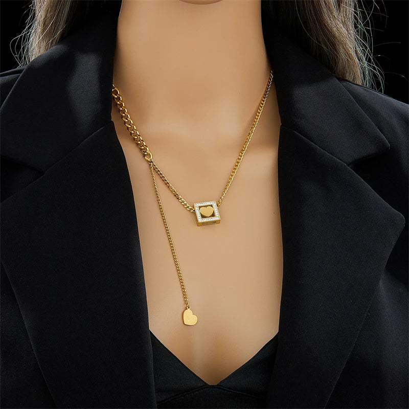 Gabriella Box Pendants / Stainless Steel - Nina Kane Jewellery