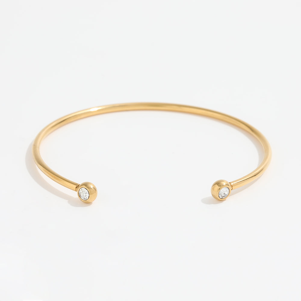 Barcelona Gold Adjustable Bangle / 18K Gold Plated