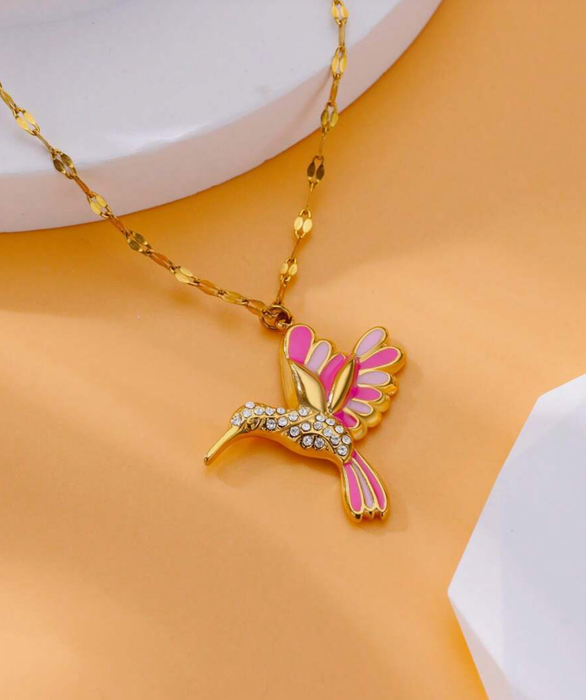 Meera Hummingbird Pendants / Stainless Steel - Nina Kane Jewellery