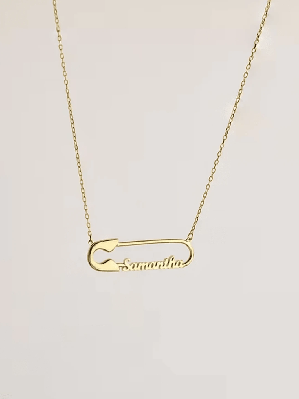 Personalised Safety Pin Name Necklace / Stainless Steel - Nina Kane Jewellery