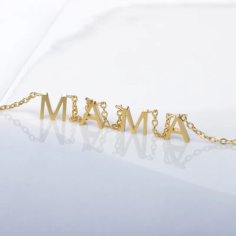 MAMA Letter Pendant / 14K Gold Plated - Nina Kane Jewellery