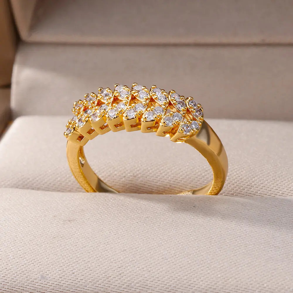 Evana Wheat Spike Rings / Stainless Steel - Nina Kane Jewellery