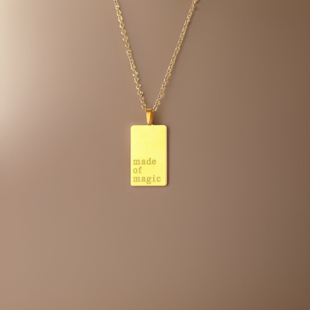 Demeter Feel Good Square Pendants / 18K Gold Plated - Nina Kane Jewellery