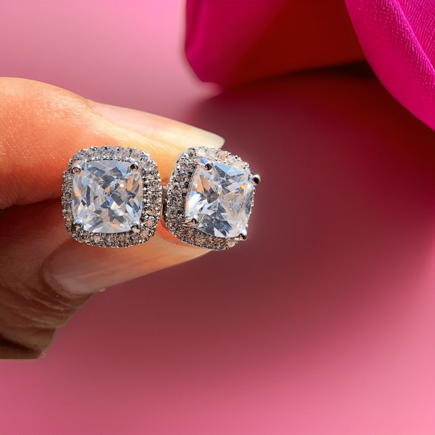 Antoinette Zircon Stud Earrings / Sterling Silver - Nina Kane Jewellery
