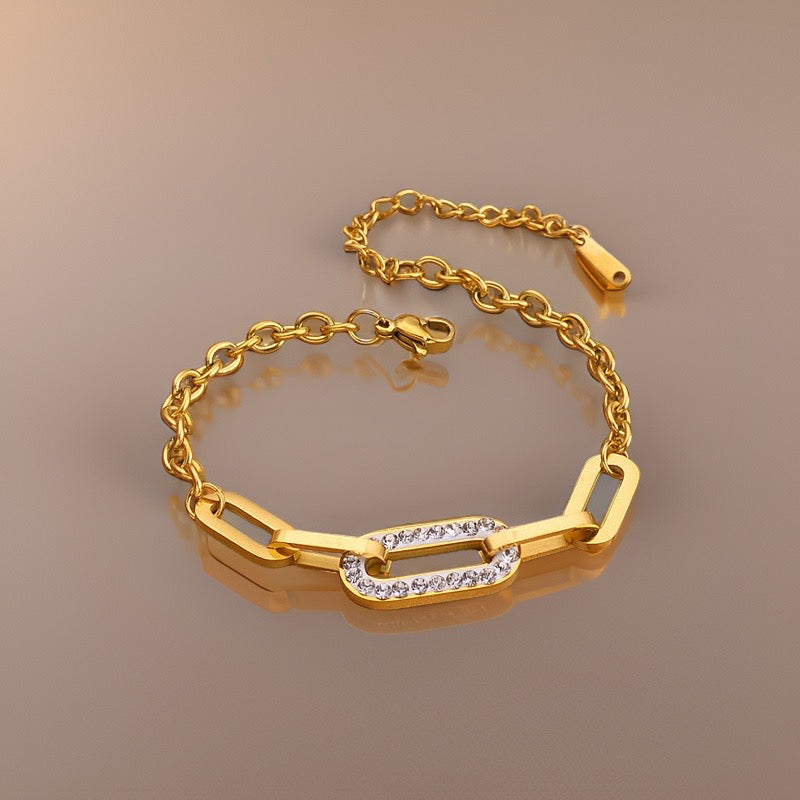 Electra Paperclip Chain Bracelet / Stainless Steel - Nina Kane Jewellery