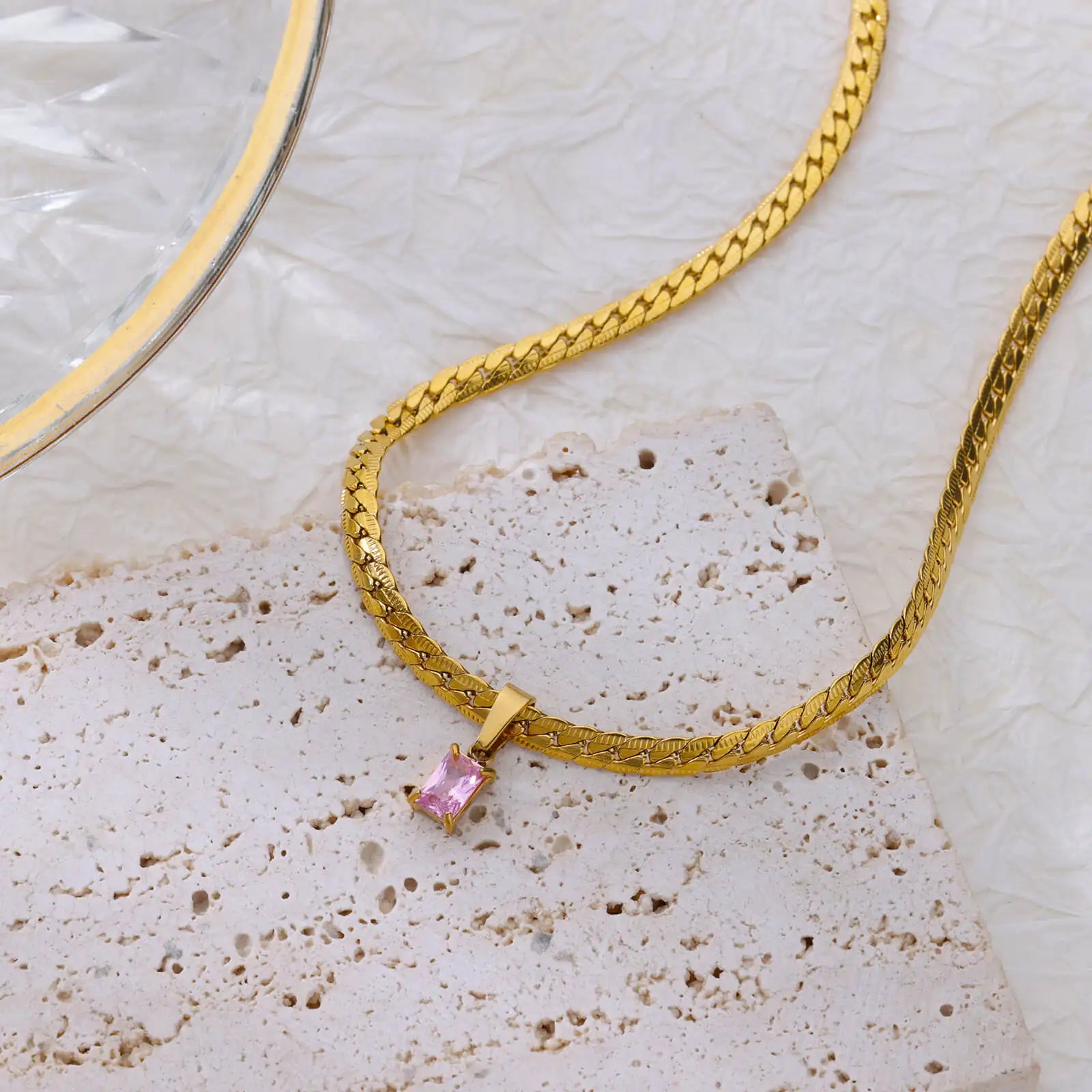 Johanna Vinatge Zircon Chain / 18K Gold Plated - Nina Kane Jewellery