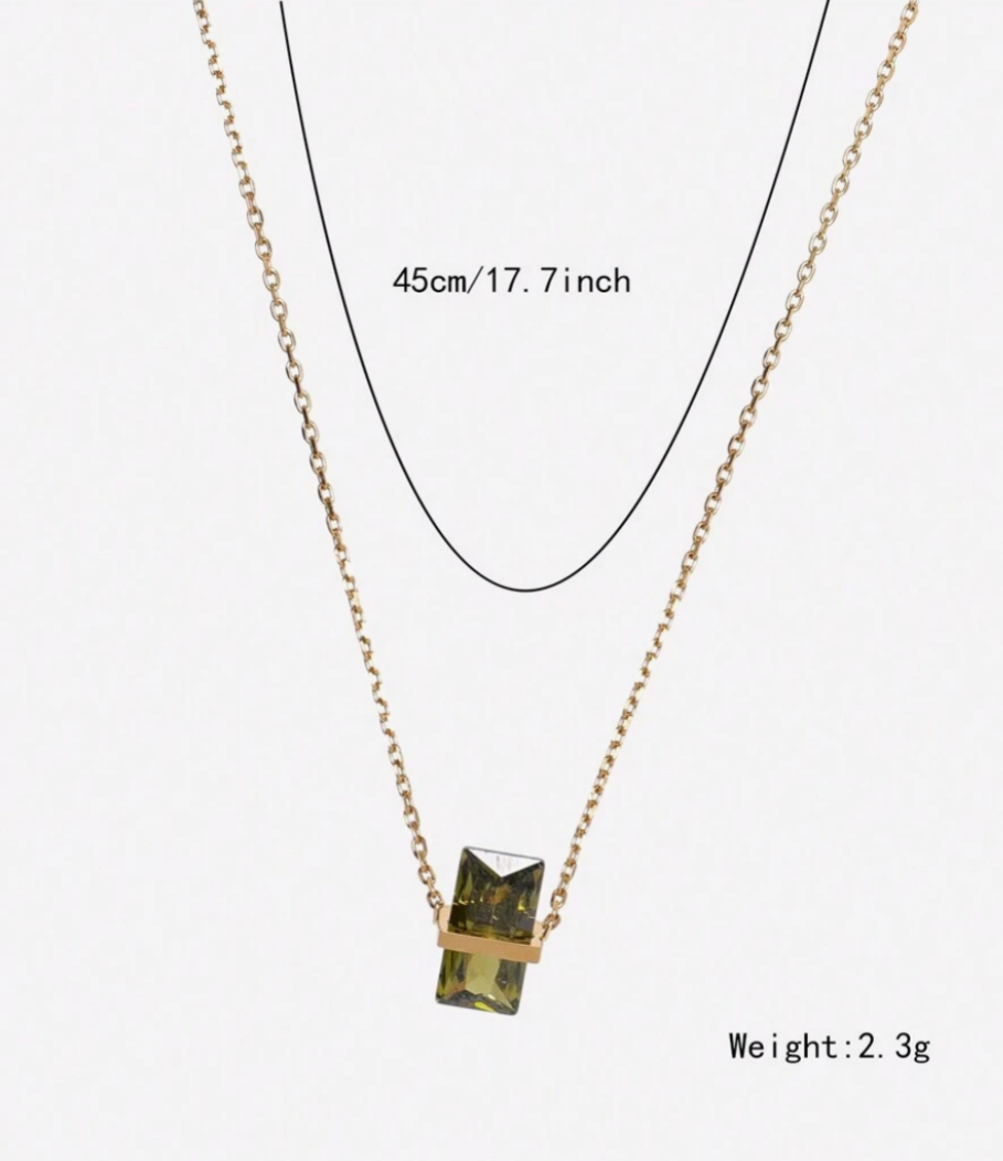 Samira Green Balance Necklace / 18K Gold Plated - Nina Kane Jewellery