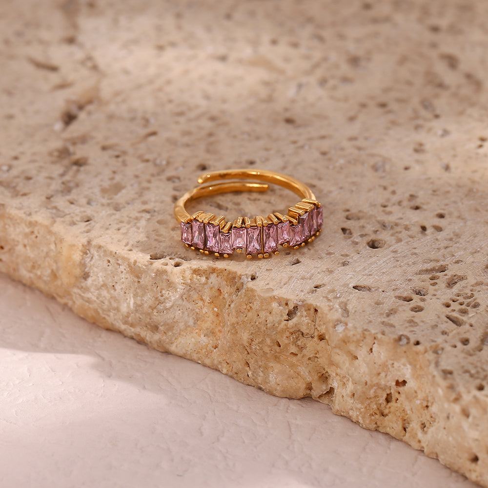 Sheridan Baguette Zircon Rings / Stainless Steel