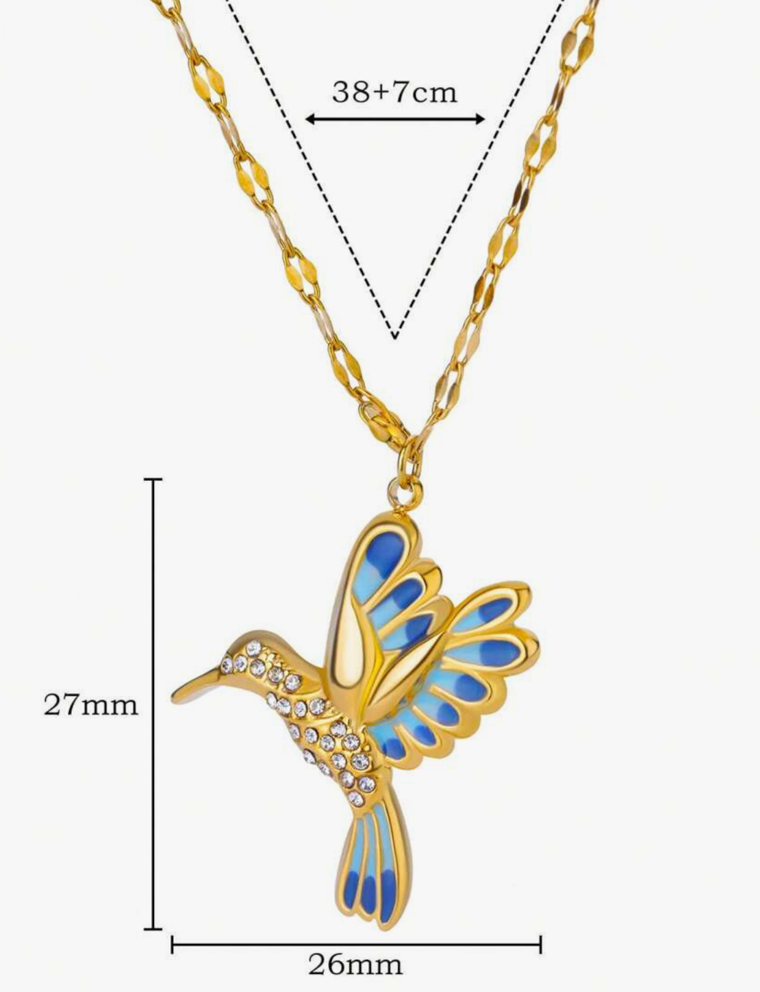 Meera Hummingbird Pendants / Stainless Steel - Nina Kane Jewellery