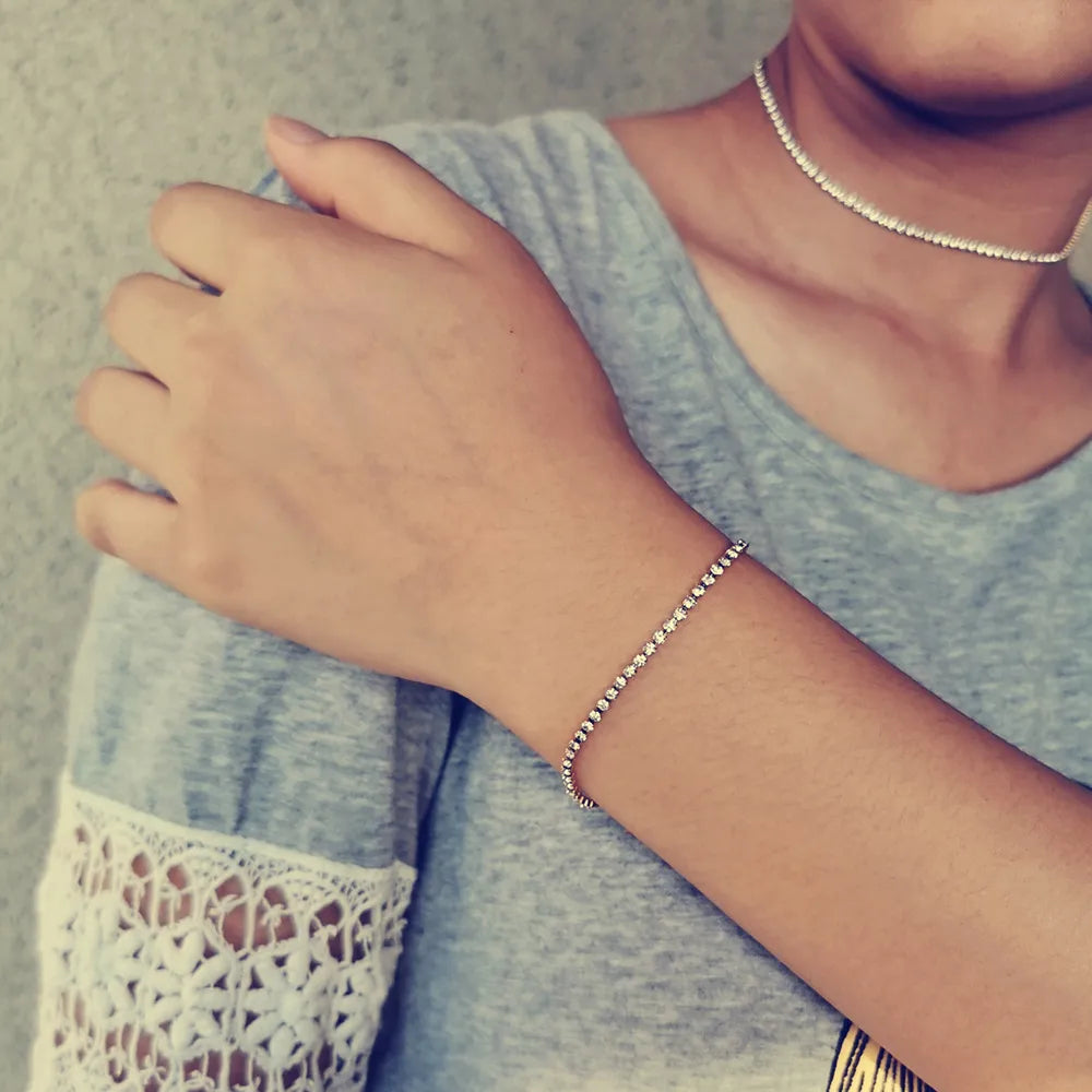 Cassie Gold Tennis Bracelet / Stainless Steel - Nina Kane Jewellery