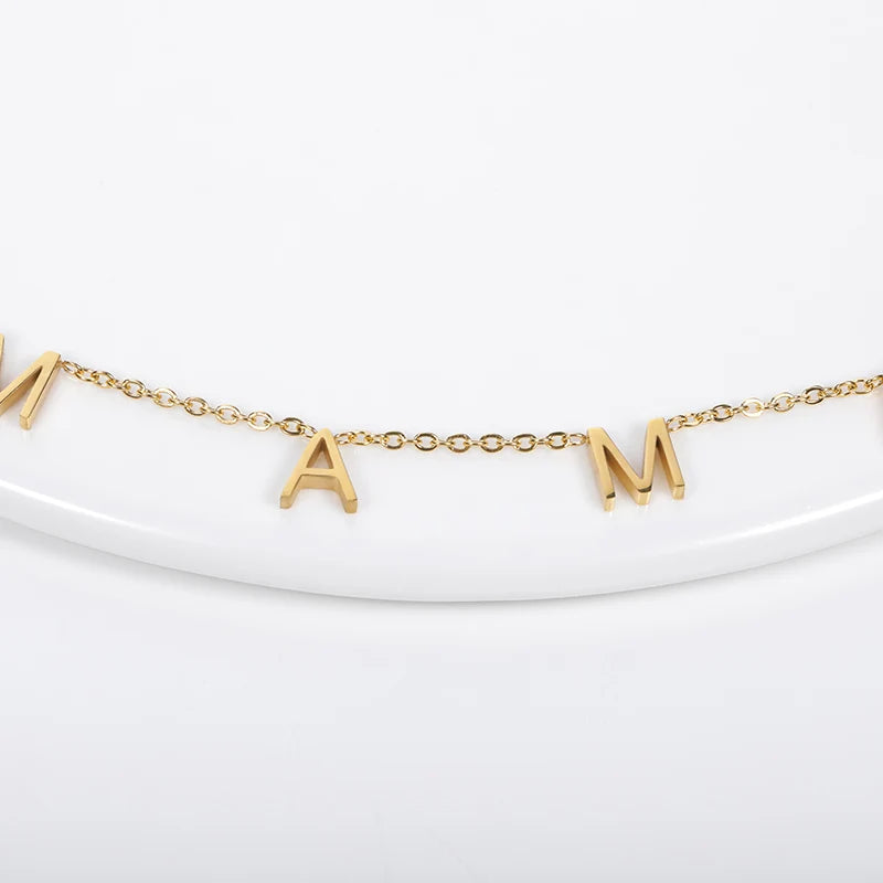 MAMA Letter Pendant / 14K Gold Plated - Nina Kane Jewellery