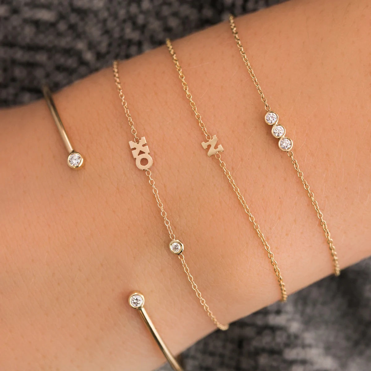 Barcelona Gold Adjustable Bangle / 18K Gold Plated
