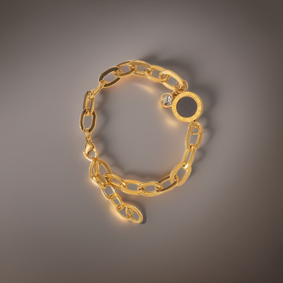 Kellie Roman Numeral Bracelet / 18K Gold Plated - Nina Kane Jewellery