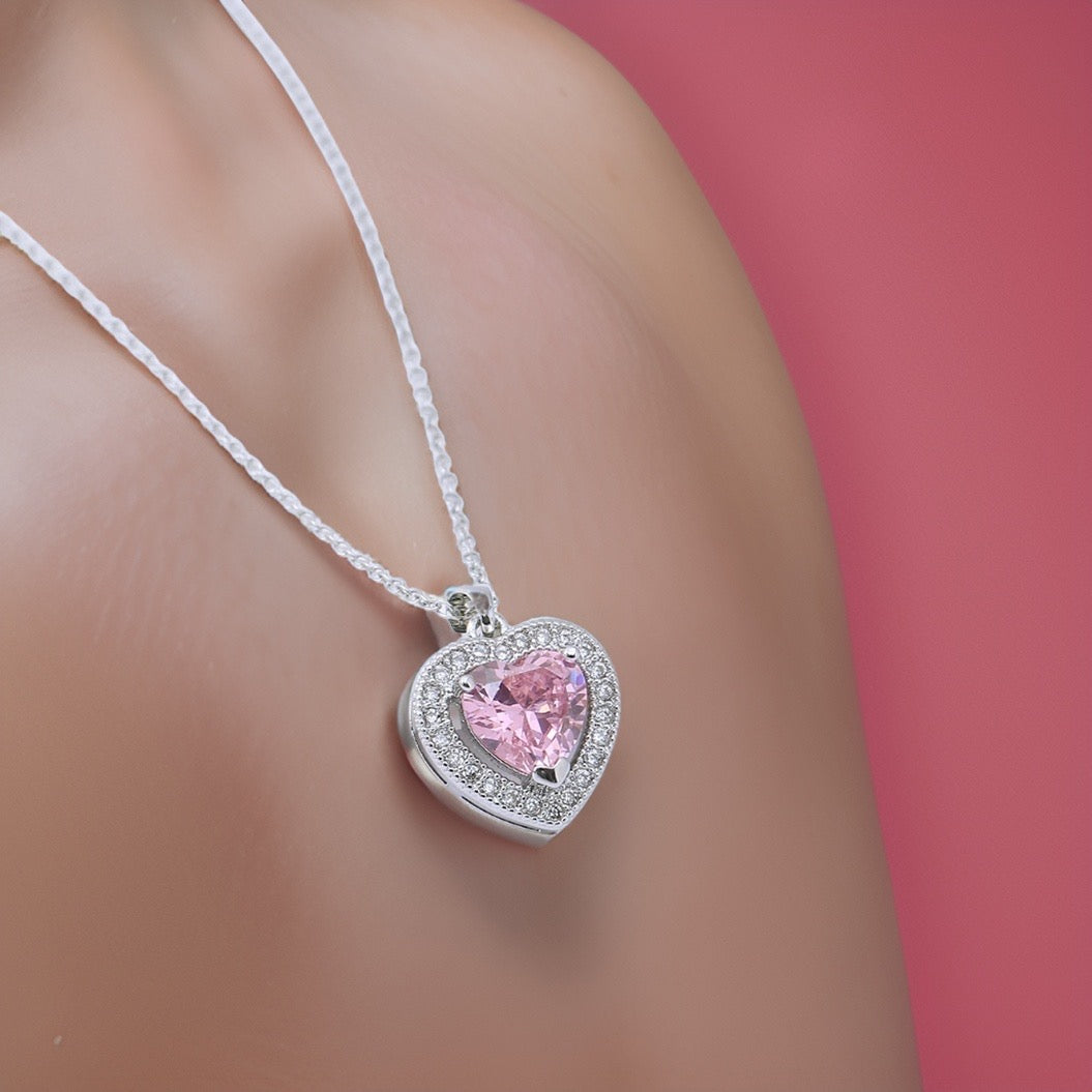 Nevada Silver Heart Necklace / Stainless Steel - Nina Kane Jewellery