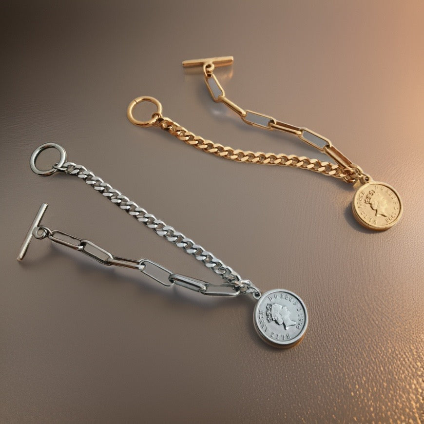 Bethany Coin Charm Bracelet / 18K Gold Plated - Nina Kane Jewellery