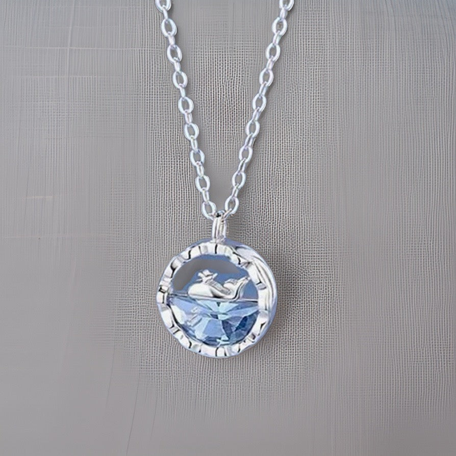 Nordic Silver Whale Pendant / Stainless Steel - Nina Kane Jewellery