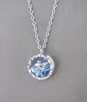 Nordic Silver Whale Pendant / Stainless Steel - Nina Kane Jewellery