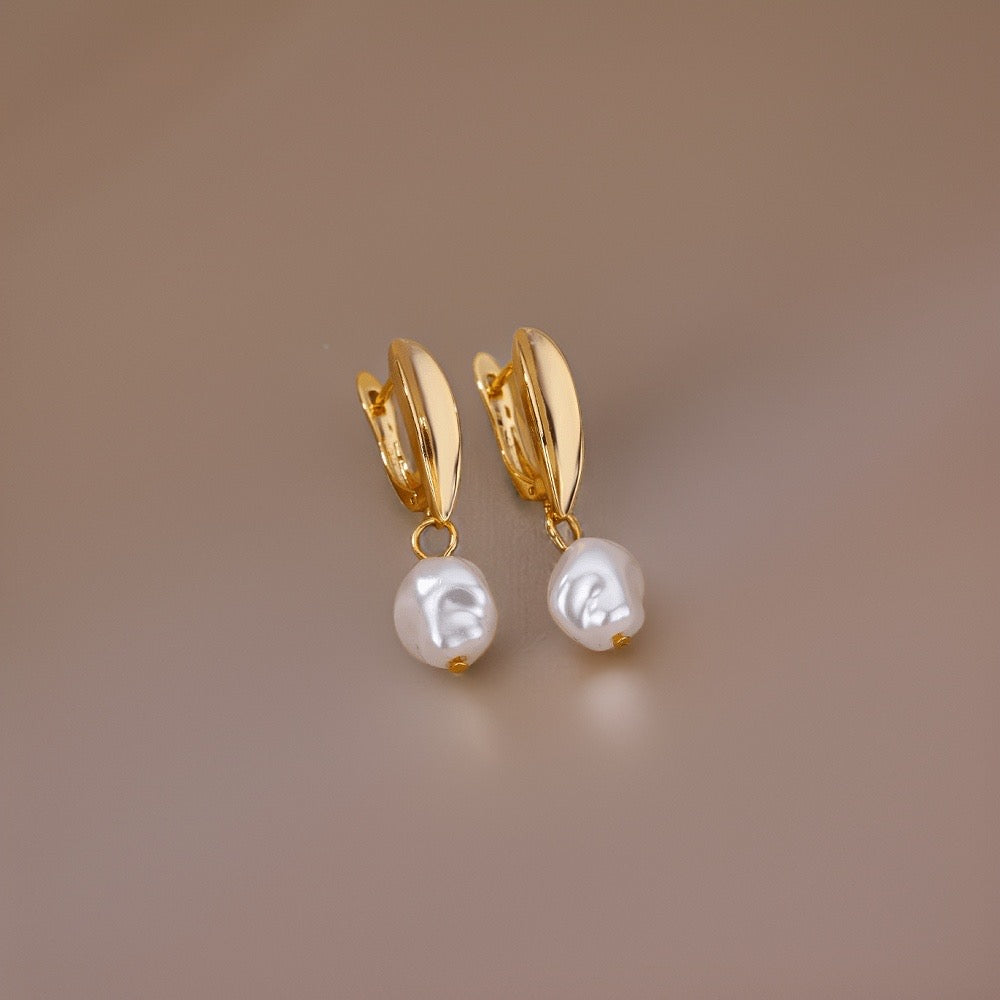 Adrianne Pearl Earrings / Stainless Steel - Nina Kane Jewellery