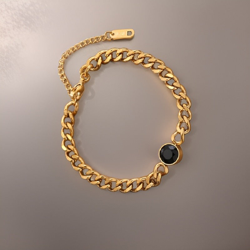 Faro Chunky Cuban Bracelet / 18K Gold Plated - Nina Kane Jewellery