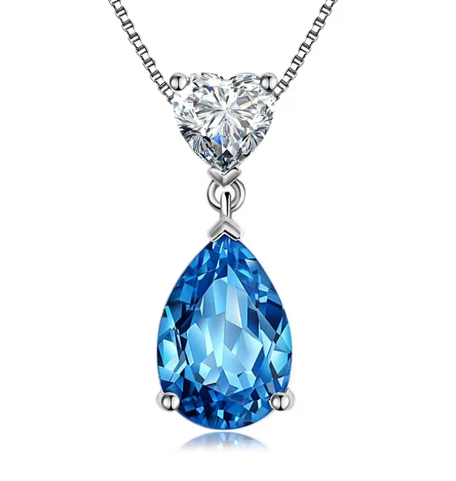 Sisi Blue Gemstone Necklaces / 925 Sterling Silver - Nina Kane Jewellery