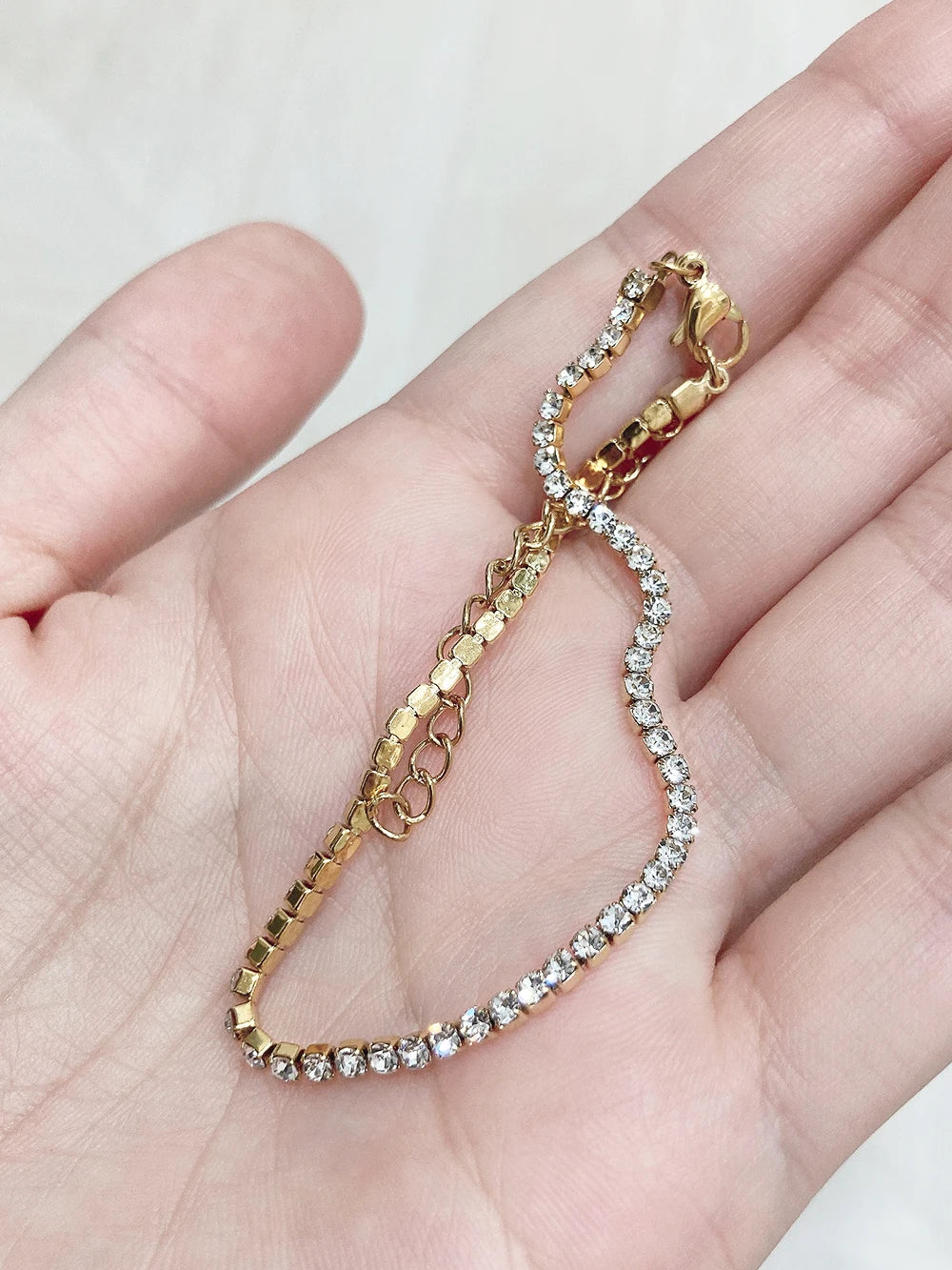 Cassie Gold Tennis Bracelet / Stainless Steel - Nina Kane Jewellery