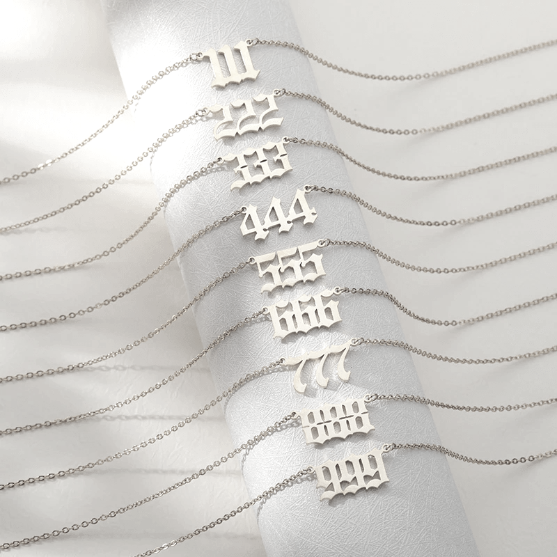 Angel Number Chain Necklaces / Stainless Steel - Nina Kane Jewellery