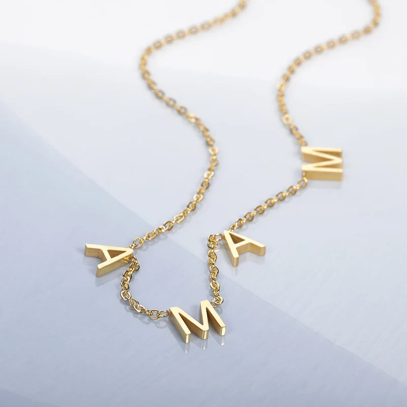 MAMA Letter Pendant / 14K Gold Plated - Nina Kane Jewellery