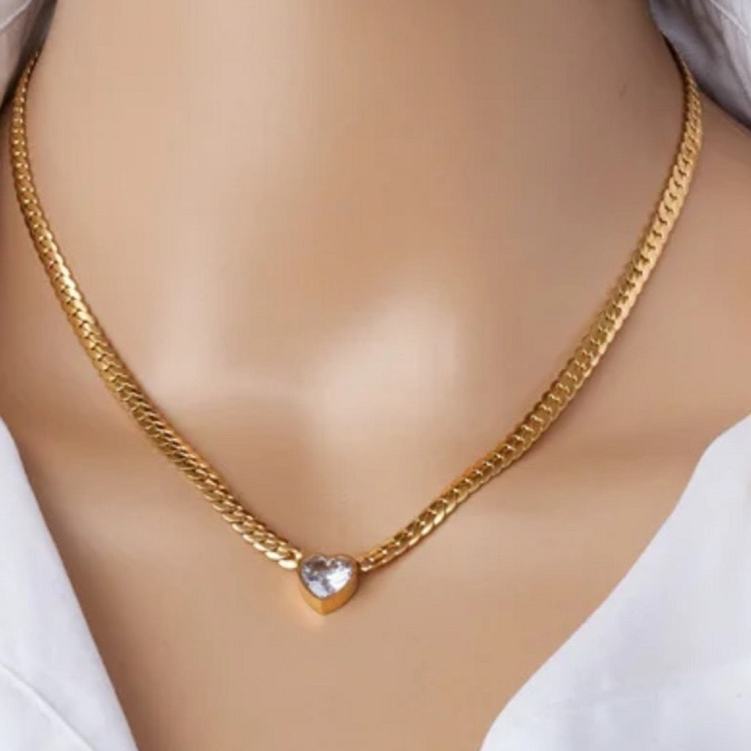 JoJo Chunky Heart Pendants / 18K Gold Plated - Nina Kane Jewellery