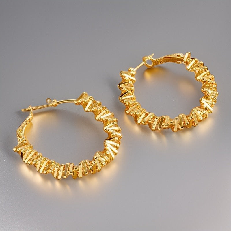Melody Stacked Triangle Hoops / Stainless Steel - Nina Kane Jewellery
