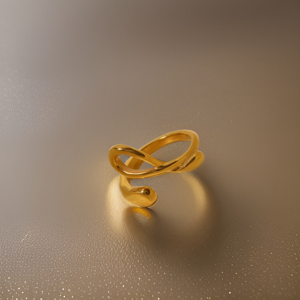 Lulu Statement Tie Ring / 18K Gold Plated - Nina Kane Jewellery