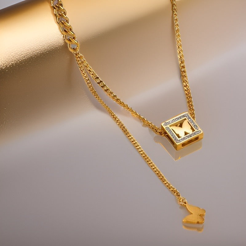 Gabriella Butterfly Pendant / Stainless Steel - Nina Kane Jewellery