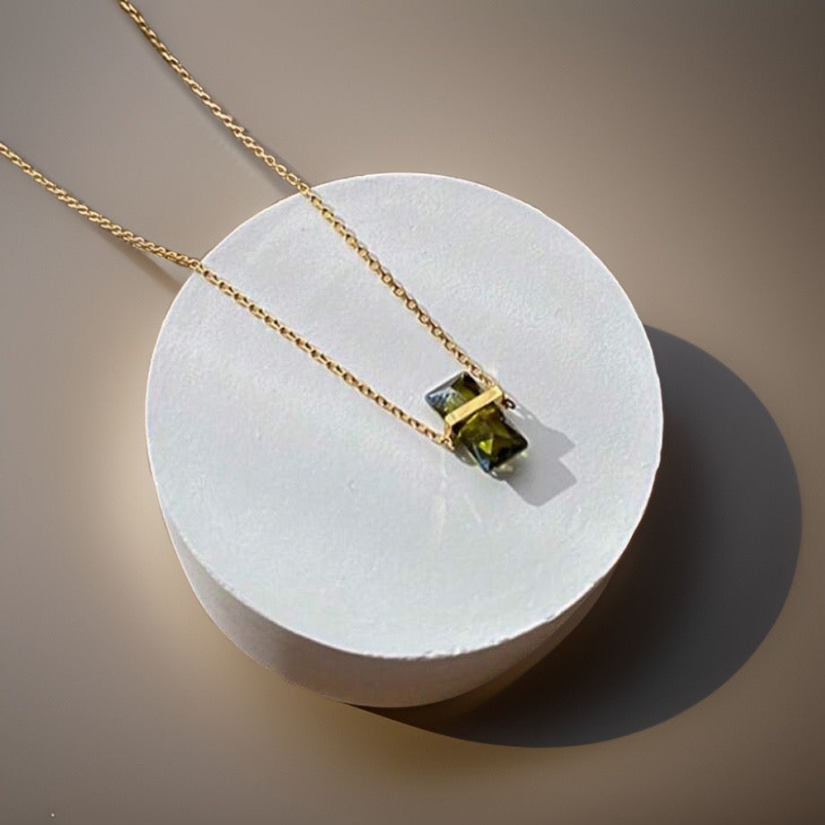 Samira Green Balance Necklace / 18K Gold Plated - Nina Kane Jewellery