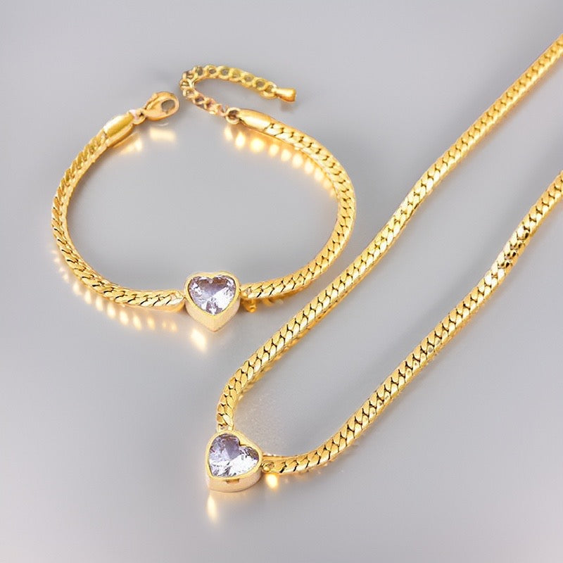 JoJo Chunky Heart Pendants / 18K Gold Plated - Nina Kane Jewellery