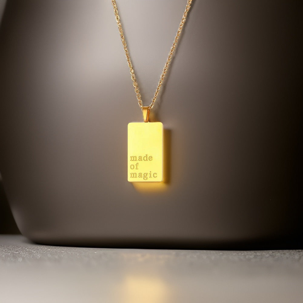 Demeter Feel Good Square Pendants / 18K Gold Plated - Nina Kane Jewellery
