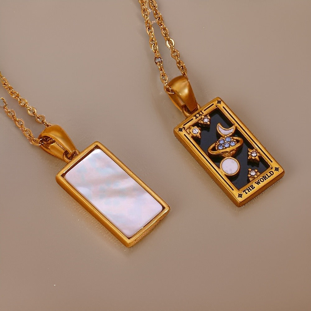 Evangeline Tarot Card Pendants / Stainless Steel - Nina Kane Jewellery