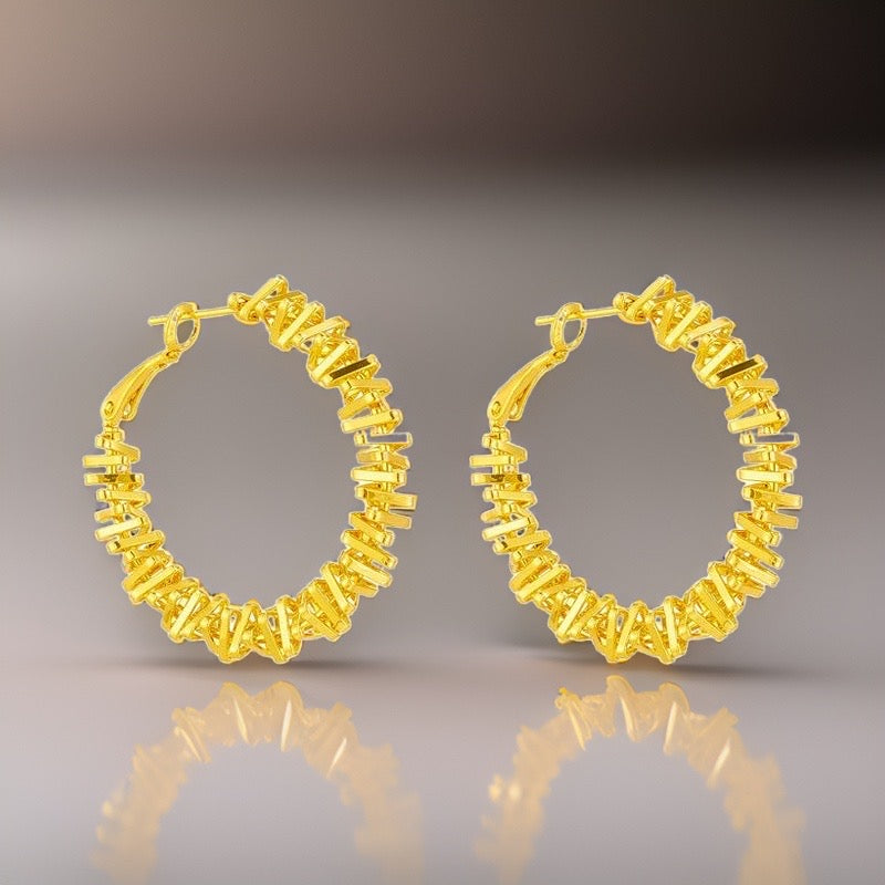 Melody Stacked Triangle Hoops / Stainless Steel - Nina Kane Jewellery