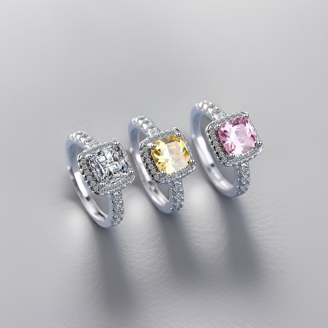 Stella Princess Cut Rings / 925 Sterling Silver - Nina Kane Jewellery