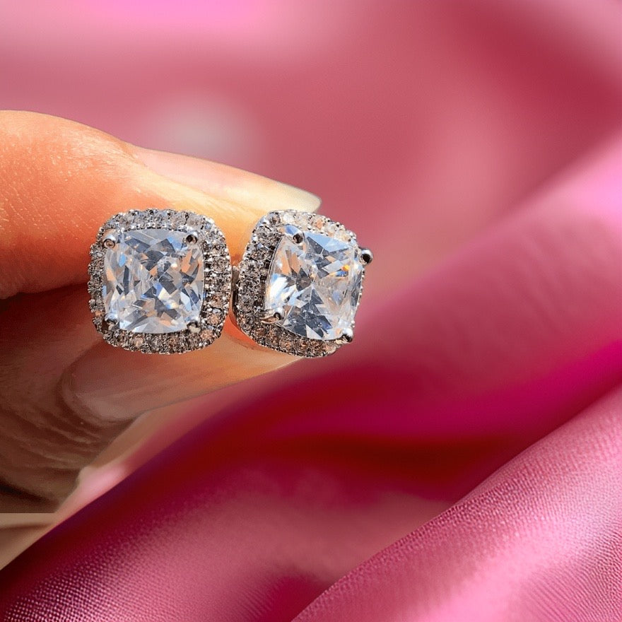 Antoinette Zircon Stud Earrings / Sterling Silver - Nina Kane Jewellery