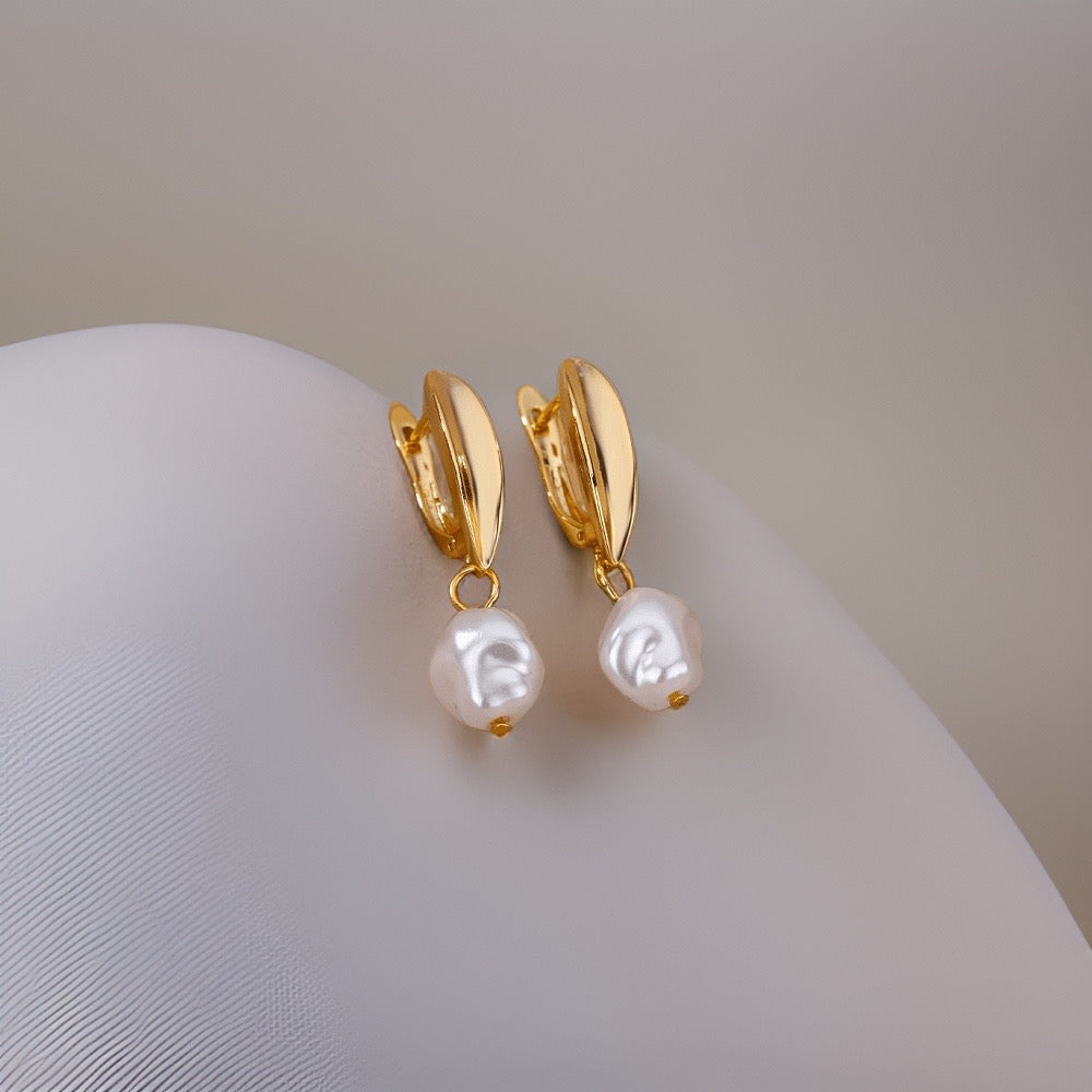 Adrianne Pearl Earrings / Stainless Steel - Nina Kane Jewellery