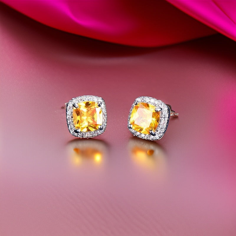 Antoinette Zircon Stud Earrings / Sterling Silver - Nina Kane Jewellery