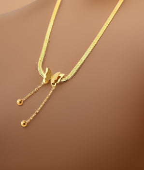 Carina Vintage Butterfly Necklace / Stainless Steel - Nina Kane Jewellery