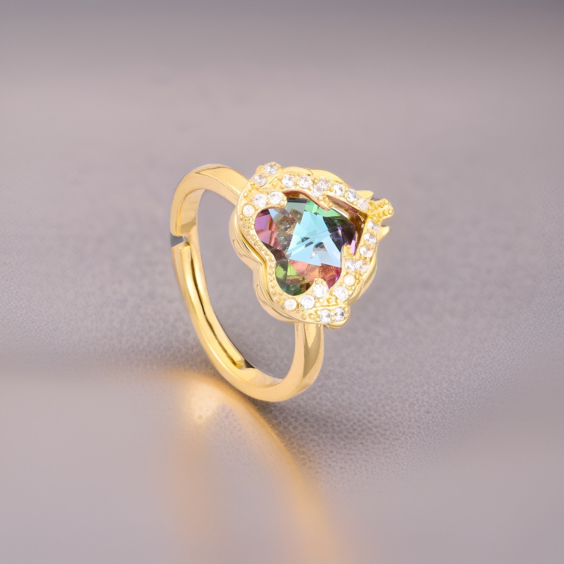 Trinity Ocean Heart Ring / Stainless steel - Nina Kane Jewellery