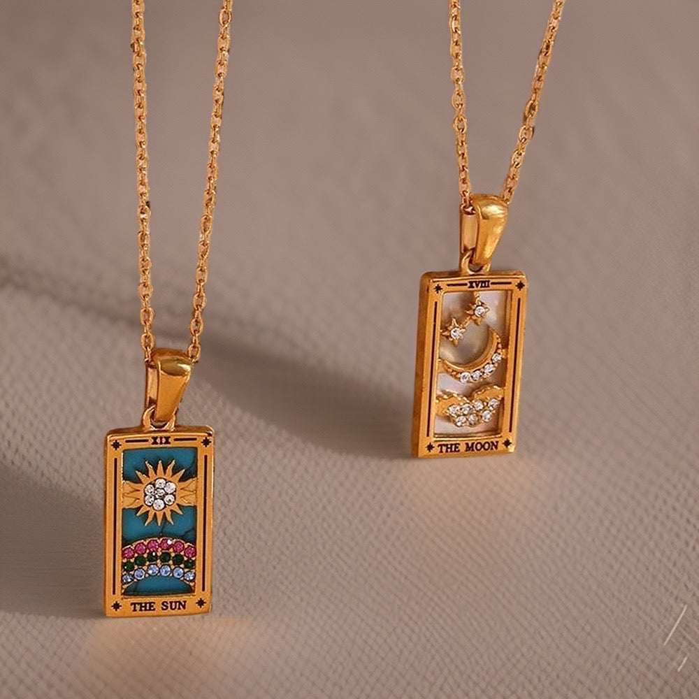 Evangeline Tarot Card Pendants / Stainless Steel - Nina Kane Jewellery