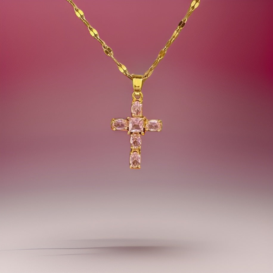 Lucky Rhinestone Cross / 18K Gold Plated - Nina Kane Jewellery