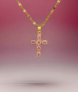 Lucky Rhinestone Cross / 18K Gold Plated - Nina Kane Jewellery